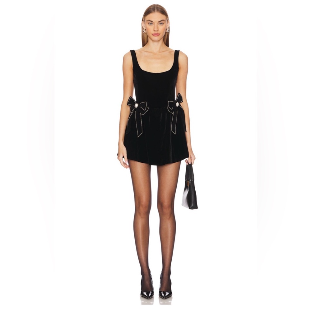 Show Me Your Mumu Ricci Skort Dress in Black velvet
